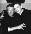 Con uno de sus ídolos, Johnny Hallyday