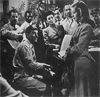 Lauren Bacall se despide de Hoagy Carmichael al final de la película de 1943 "Tener y no tener".La canción es "How Little We Know"